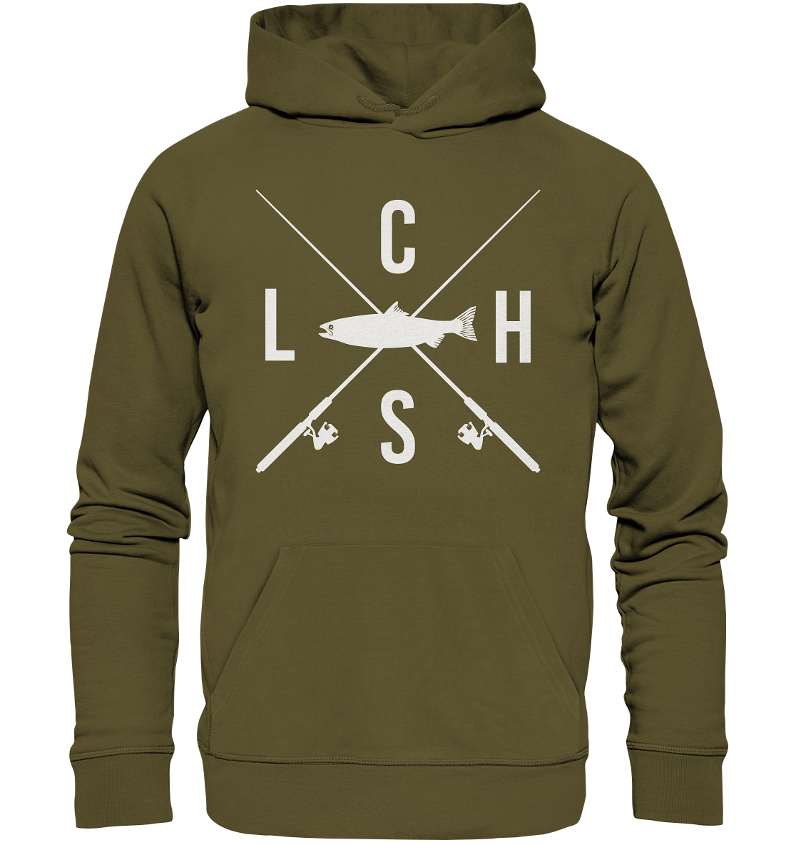 Lachs gekreuzte Ruten - Premium Bio Hoodie