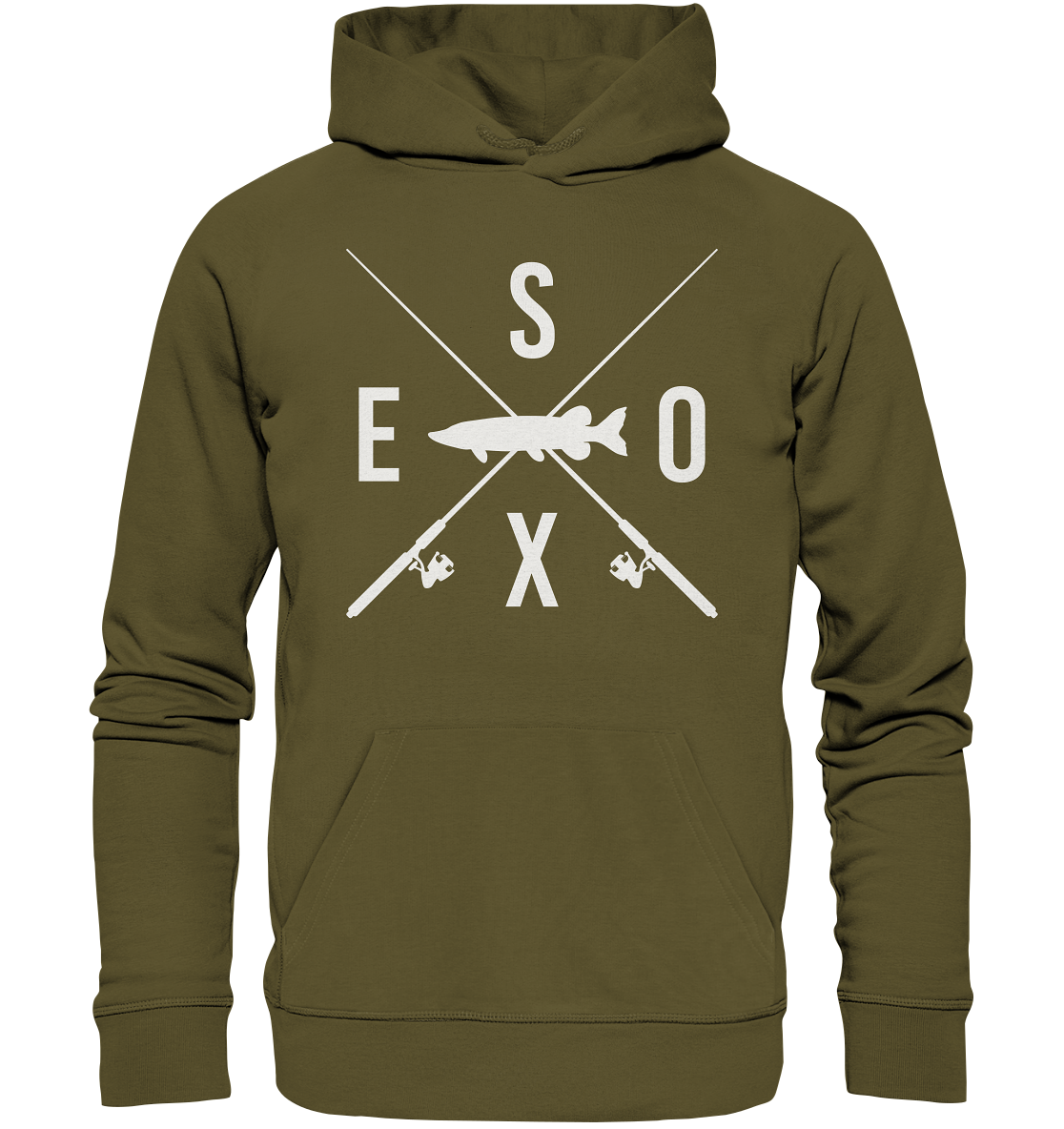 Esox gekreuzte Ruten - Premium Bio Hoodie
