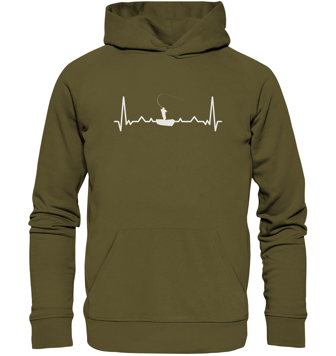 Herzschlag Angeln - Premium Bio Hoodie