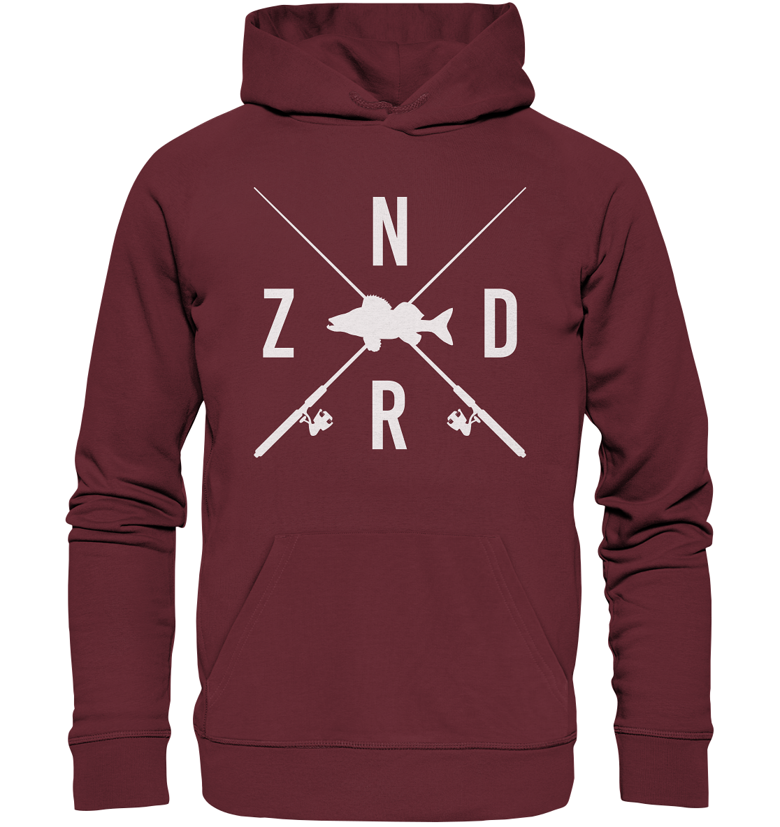 Zander gekreuzte Ruten - Premium Bio Hoodie