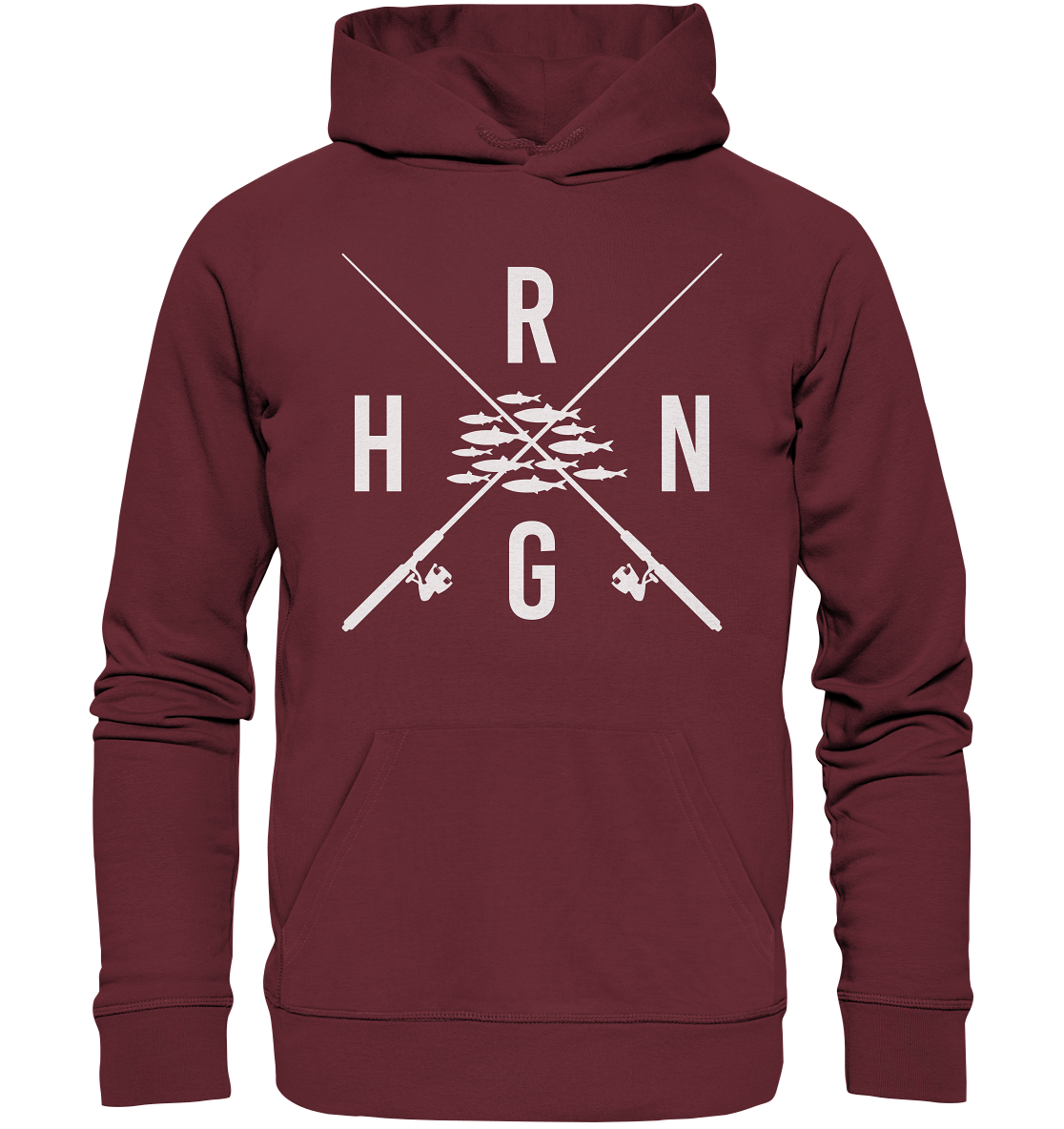 Hering Schwarm gekreuzte Ruten - Premium Bio Hoodie