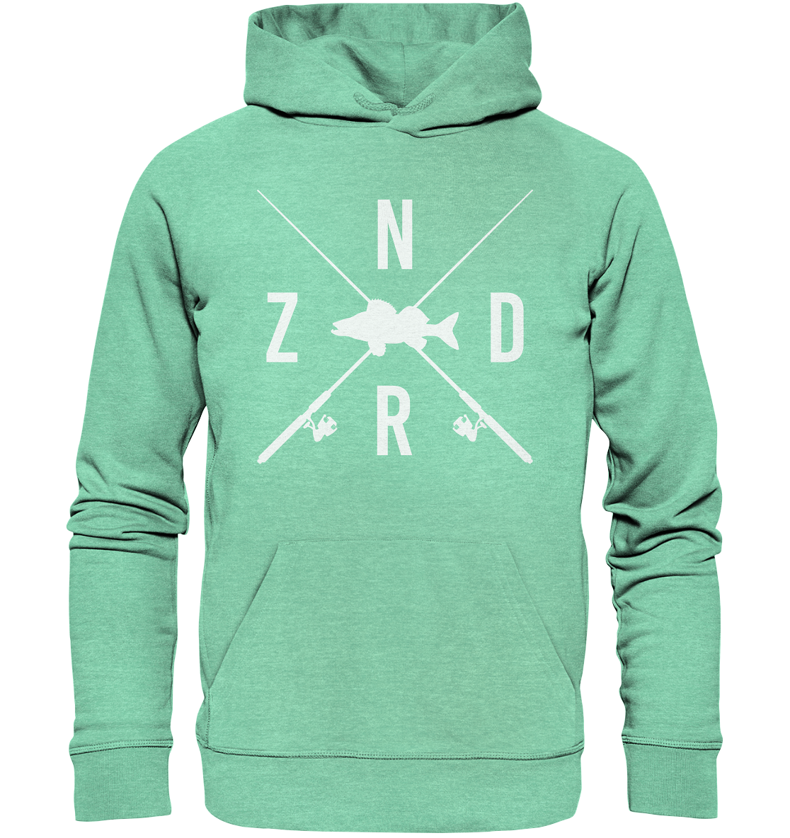 Zander gekreuzte Ruten - Premium Bio Hoodie
