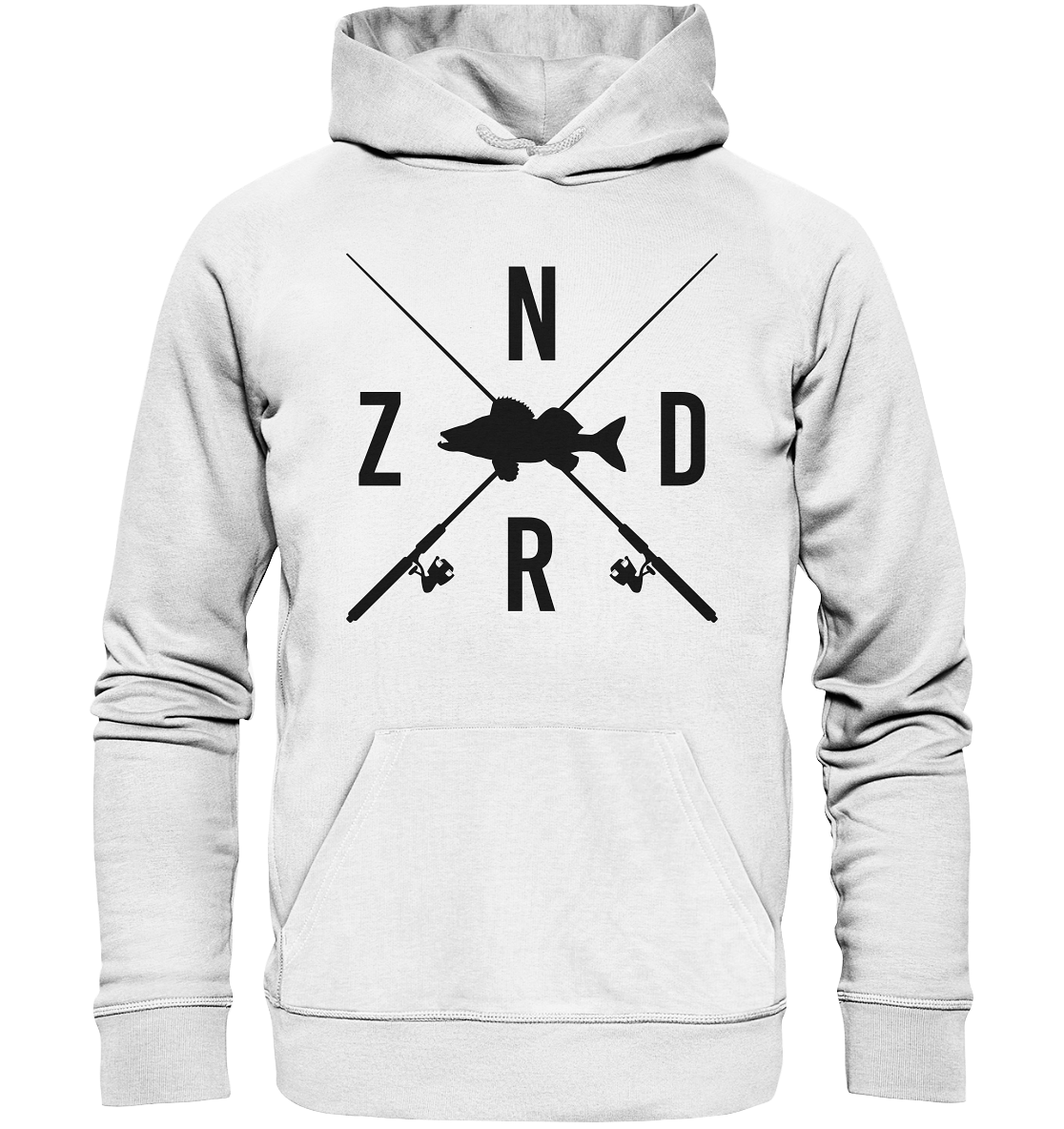 Zander gekreuzte Ruten - Premium Bio Hoodie