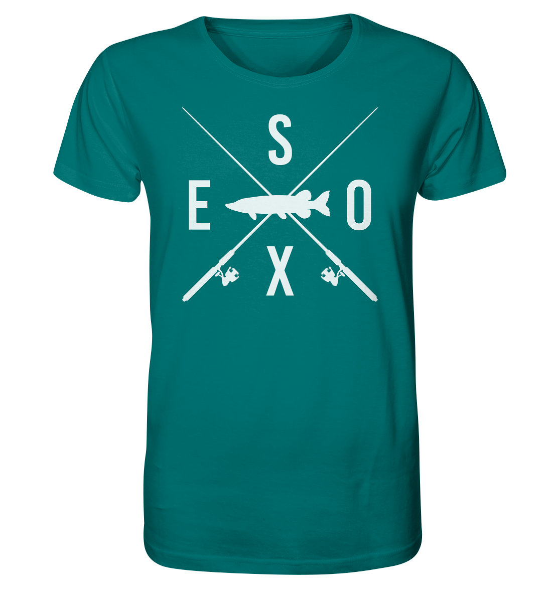 Esox gekreuzte Ruten - Männer Bio T-Shirt