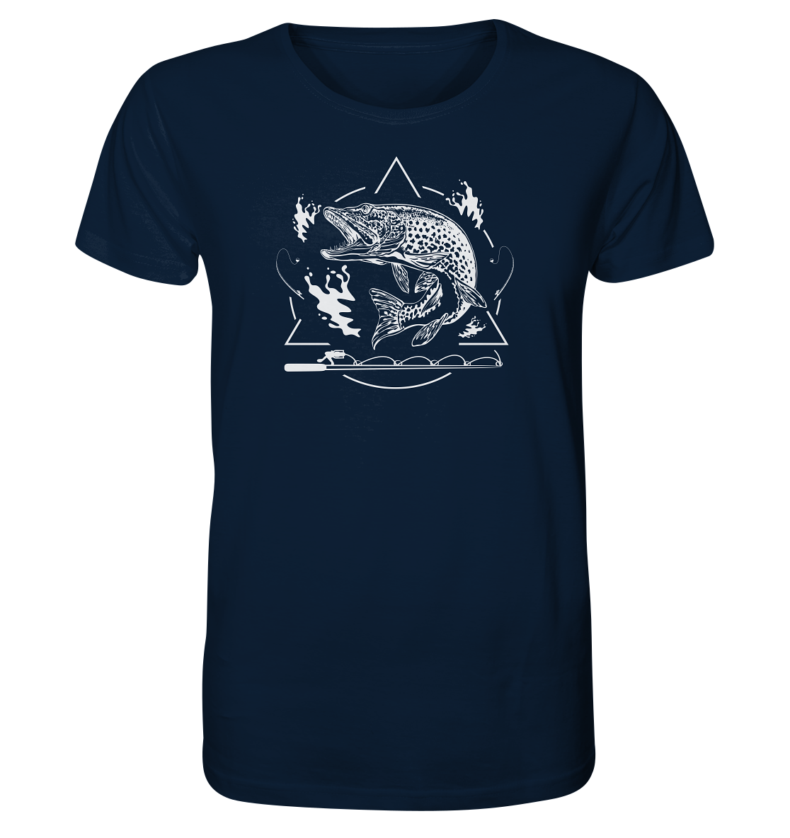 Hecht Angeln - Männer Bio T-Shirt