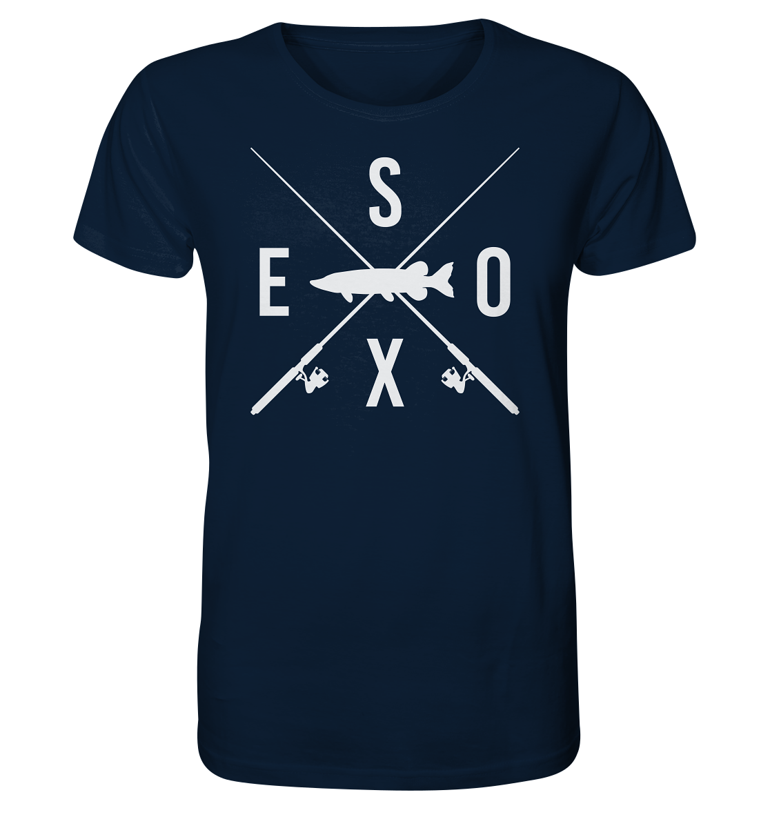 Esox gekreuzte Ruten - Männer Bio T-Shirt