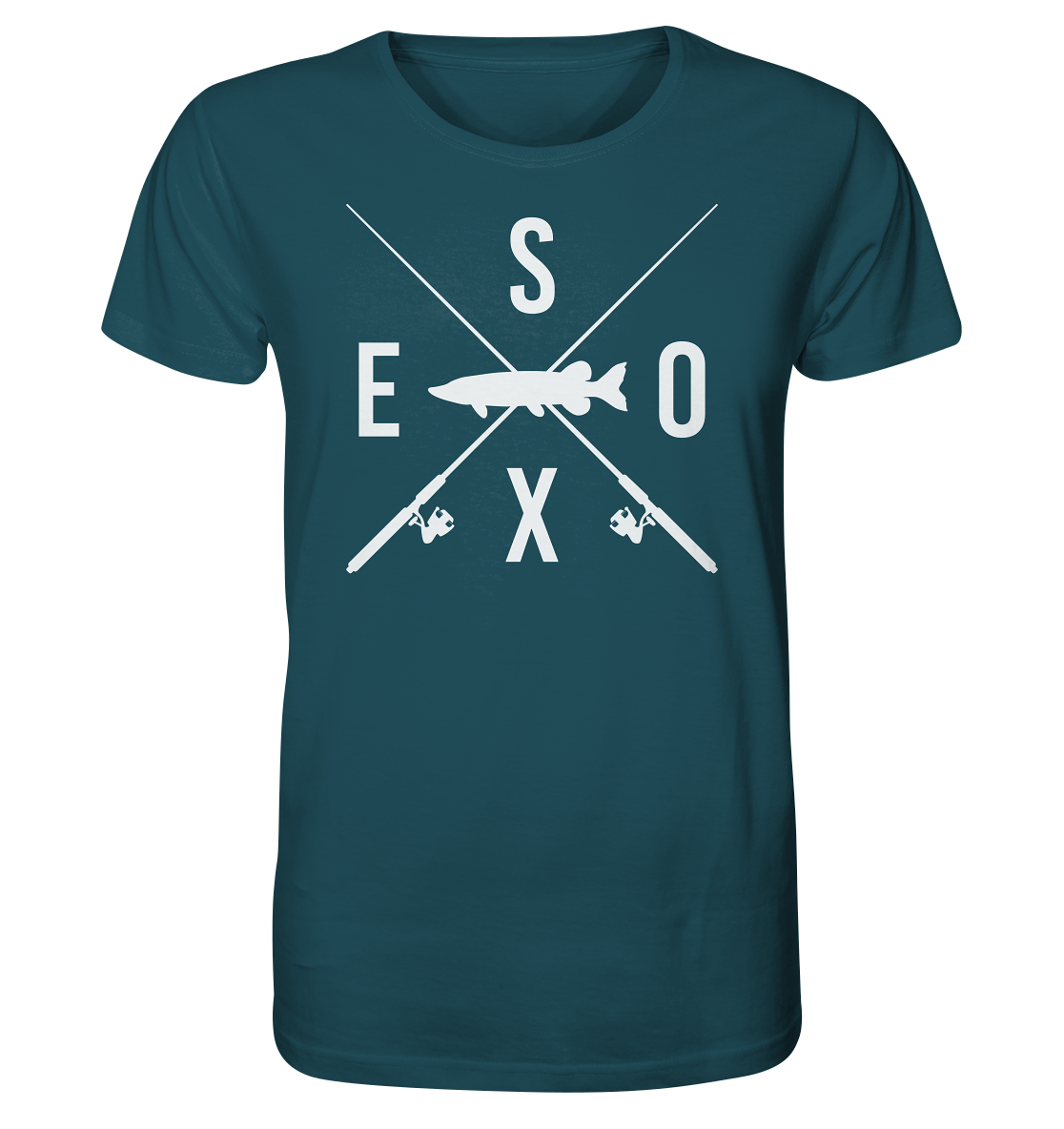 Esox gekreuzte Ruten - Männer Bio T-Shirt
