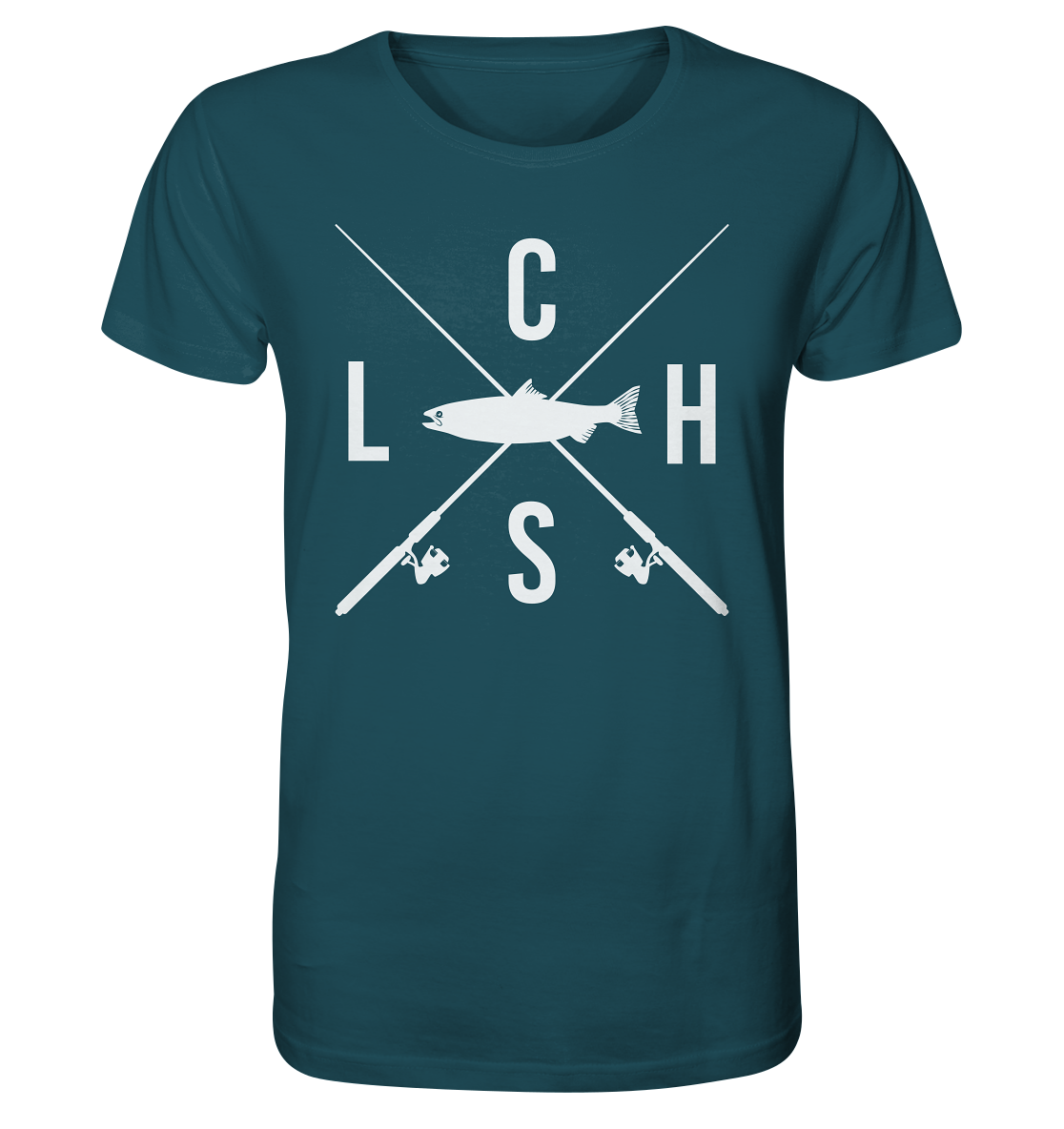 Lachs gekreuzte Ruten - Männer Bio T-Shirt