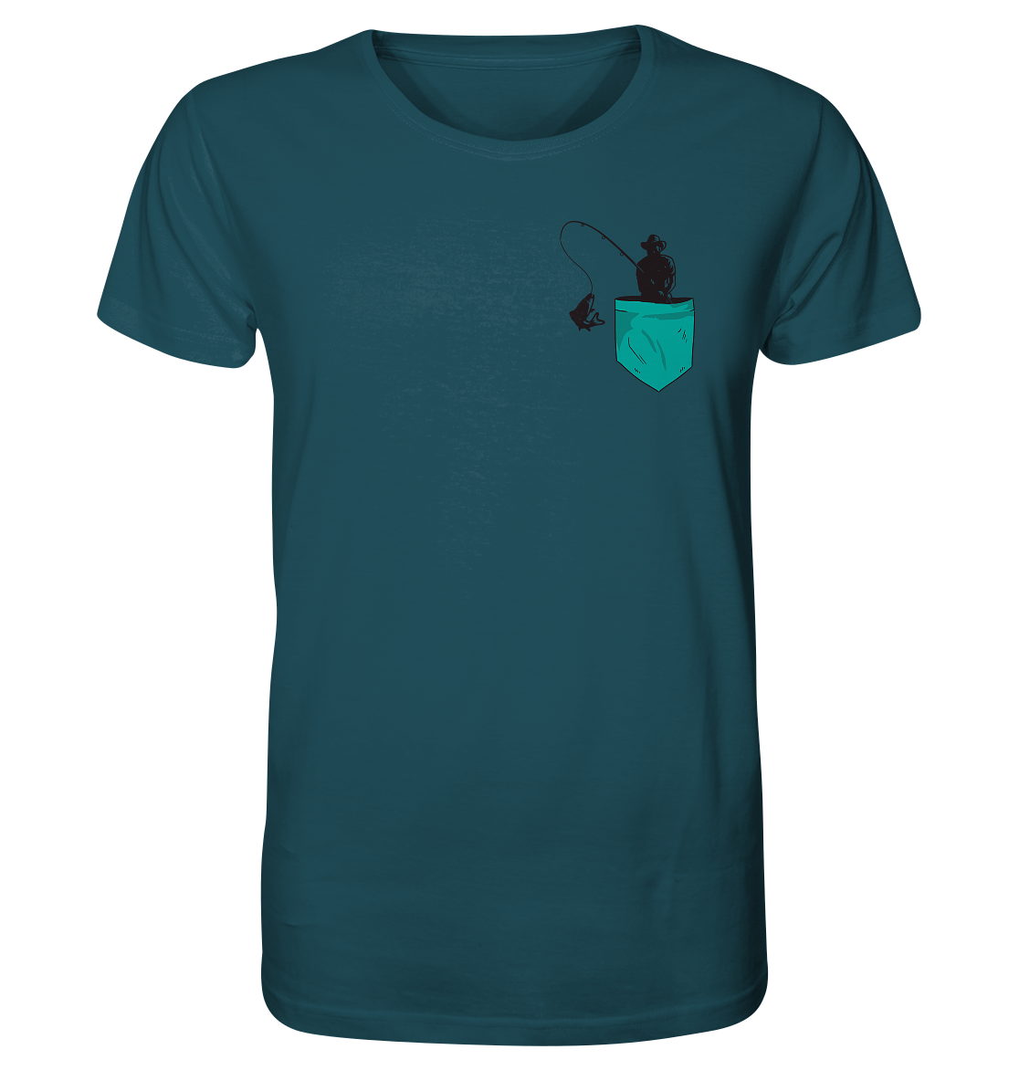 Angler in der Brusttasche - Männer Bio T-Shirt
