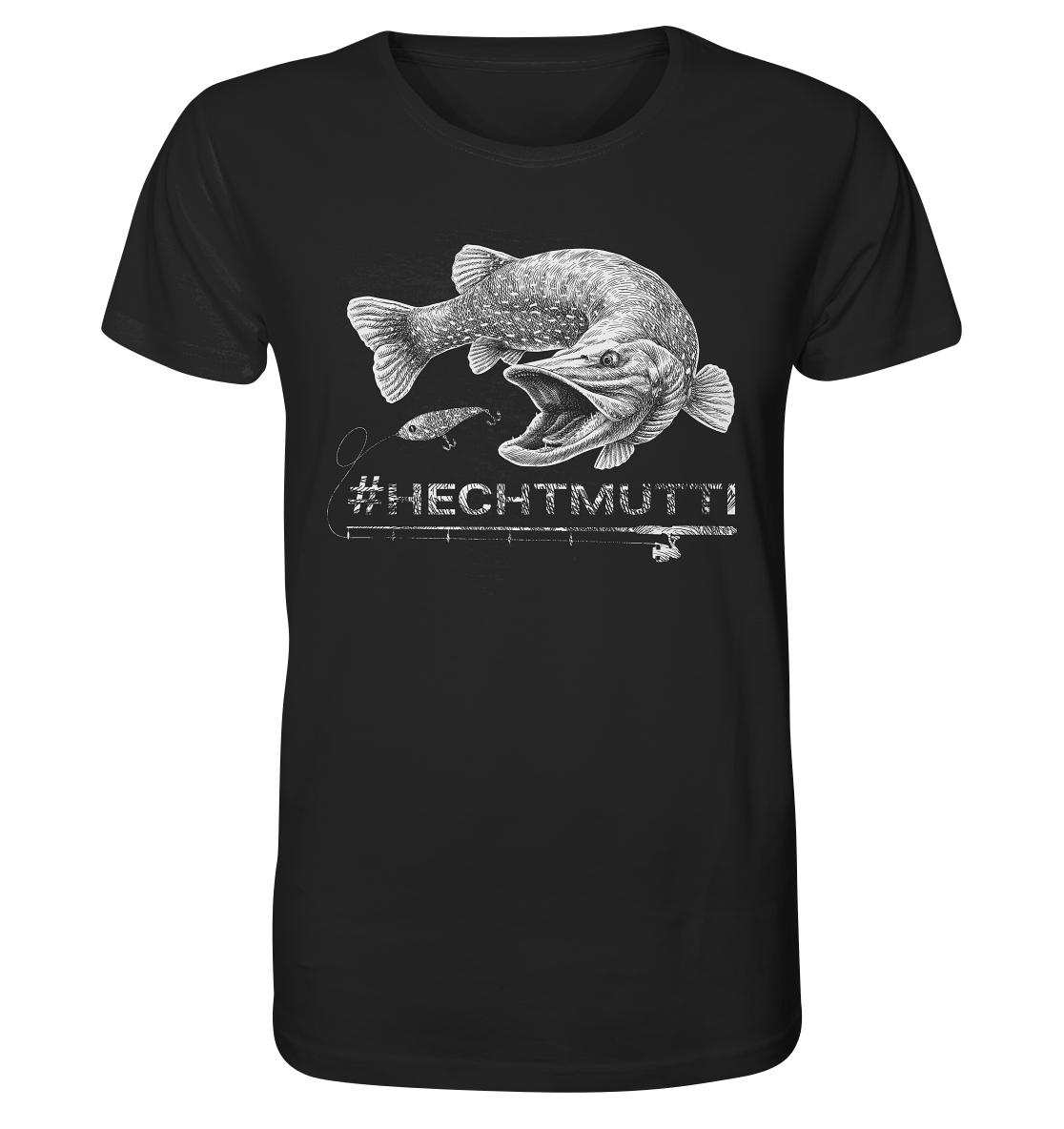 Hechtmutti weiß - Männer Bio T-Shirt