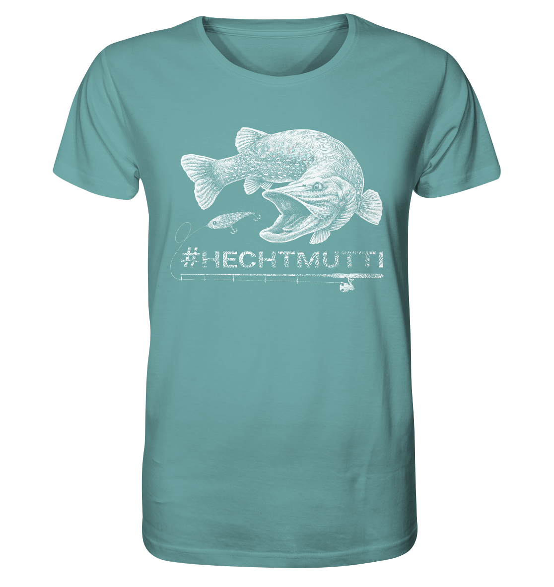 Hechtmutti weiß - Männer Bio T-Shirt