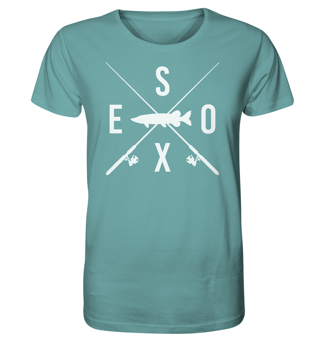 Esox gekreuzte Ruten - Männer Bio T-Shirt