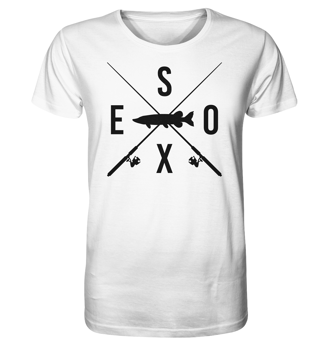 Esox gekreuzte Ruten - Männer Bio T-Shirt
