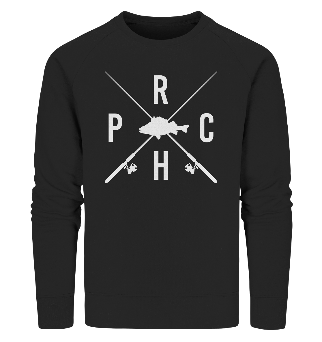 Perch gekreuzte Ruten - Männer Bio Sweatshirt