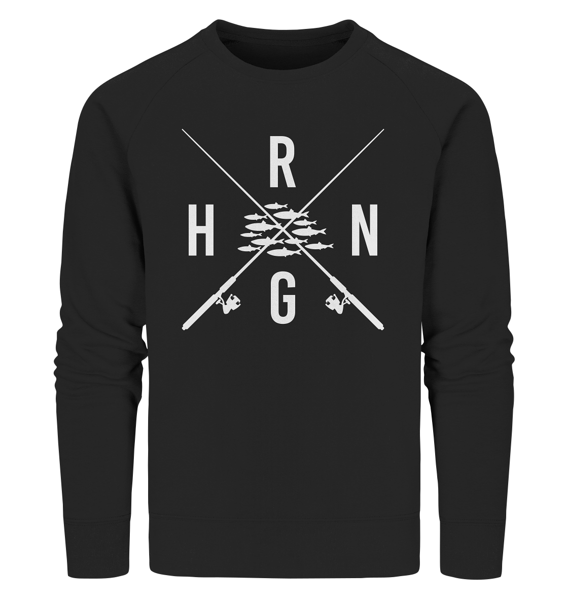 Hering Schwarm gekreuzte Ruten - Männer Bio Sweatshirt