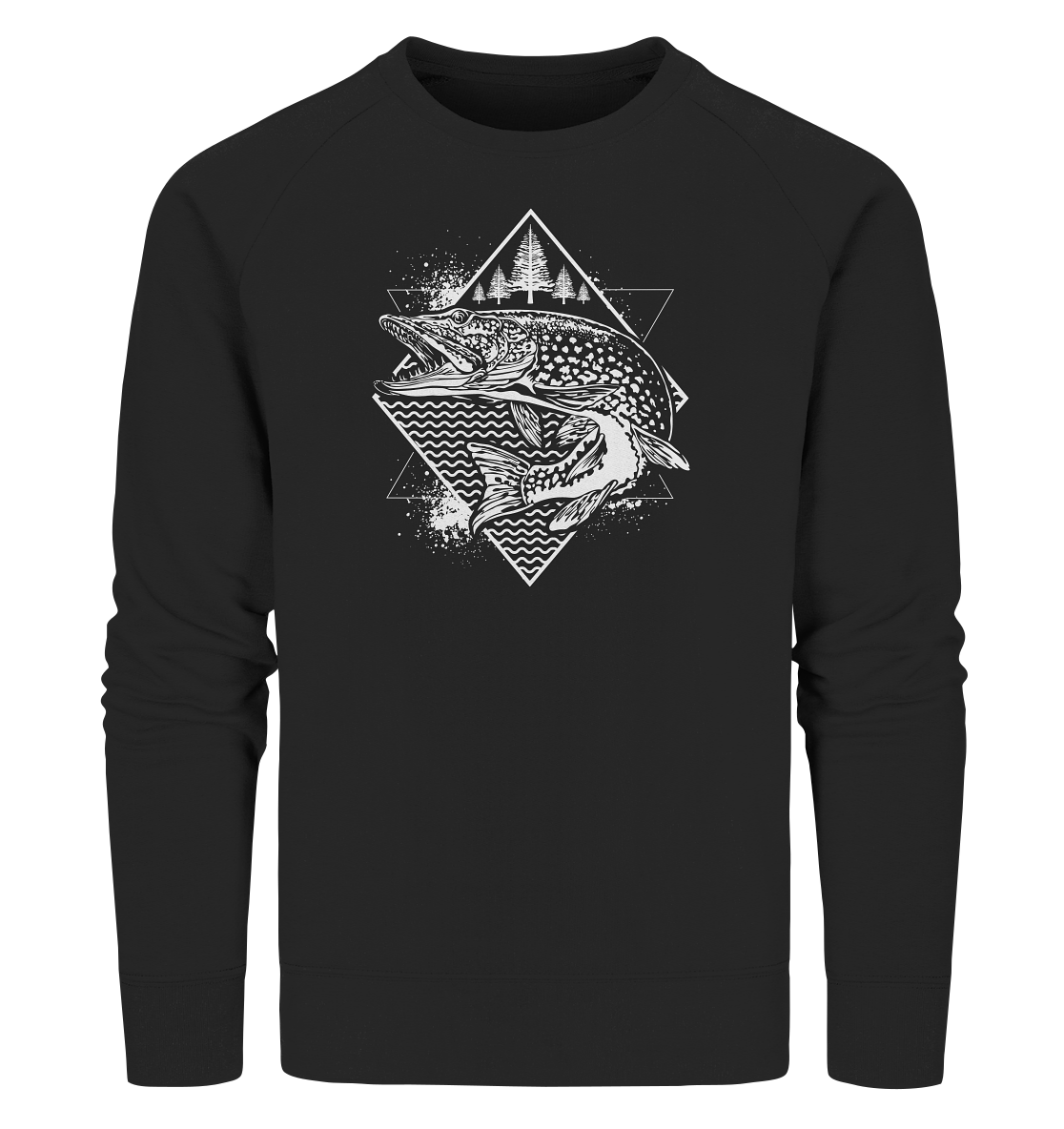 Hecht geometrisch - Männer Bio Sweatshirt