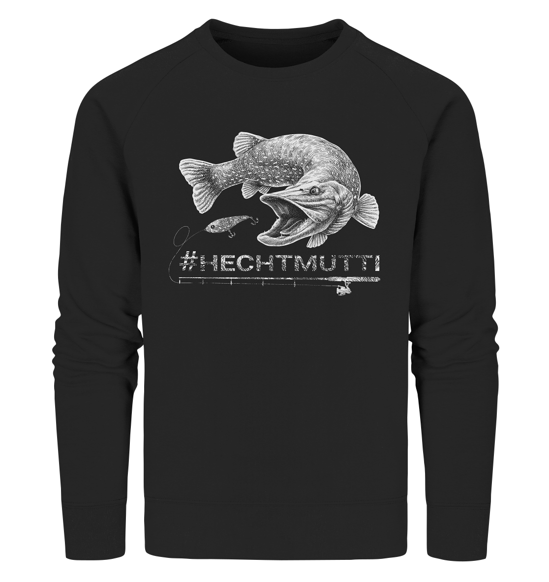 Hechtmutti weiß - Männer Bio Sweatshirt
