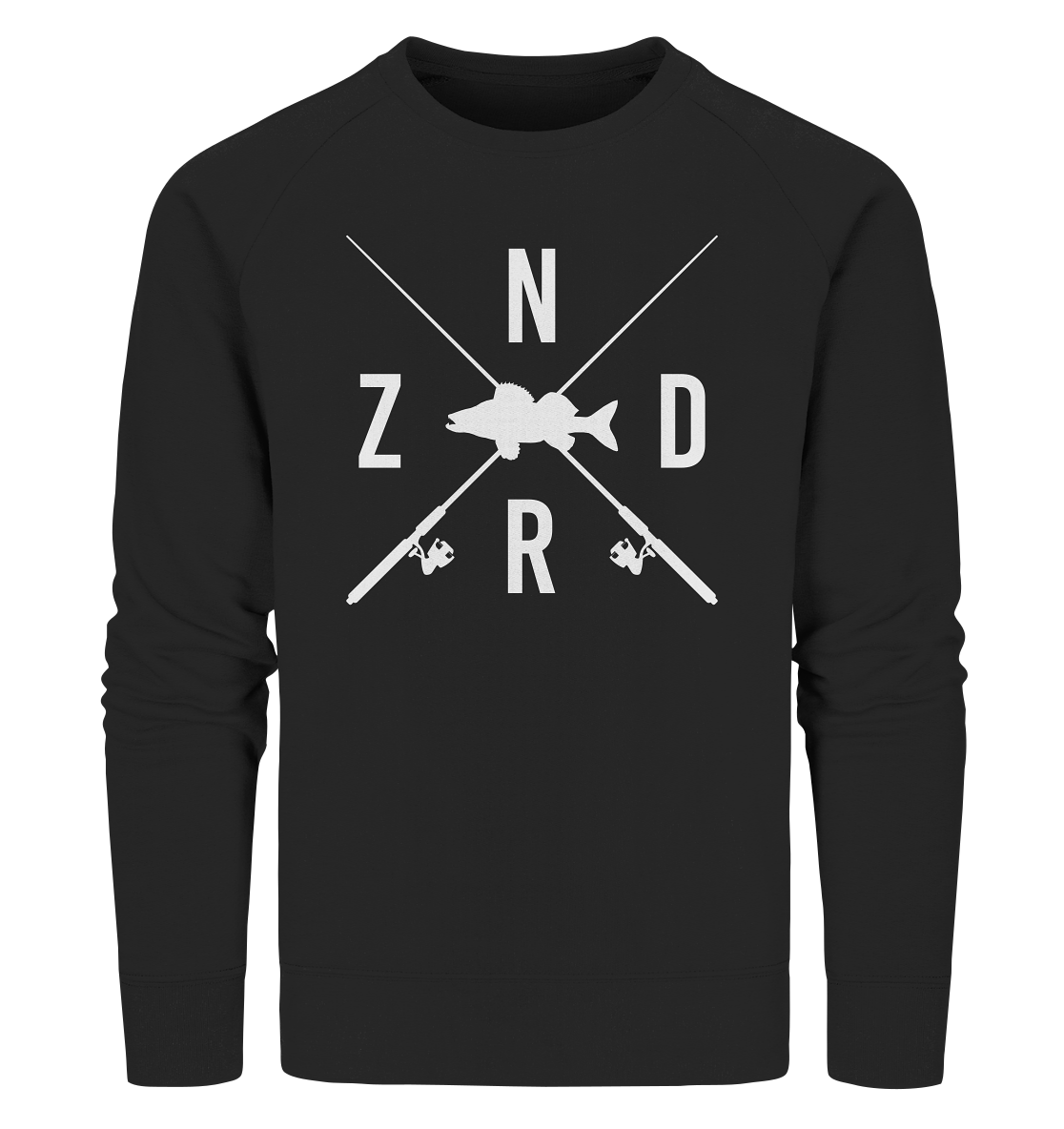 Zander gekreuzte Ruten - Männer Bio Sweatshirt