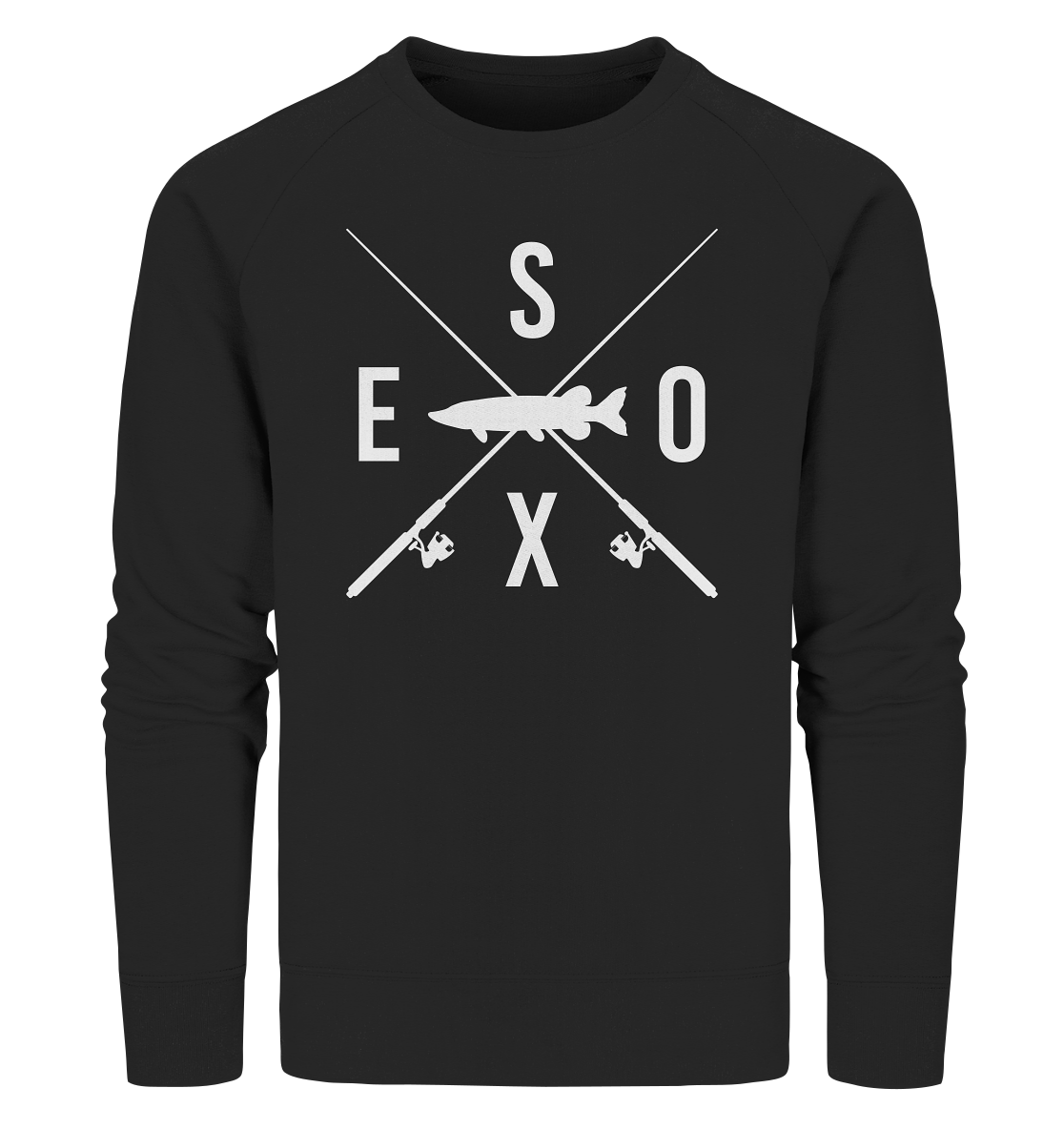 Esox gekreuzte Ruten - Männer Bio Sweatshirt