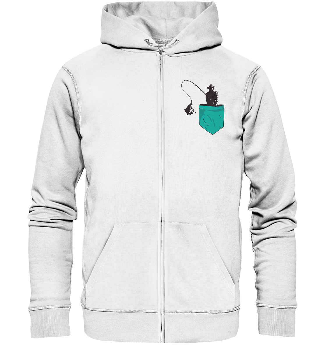 Angler in der Brusttasche - Bio Zipper