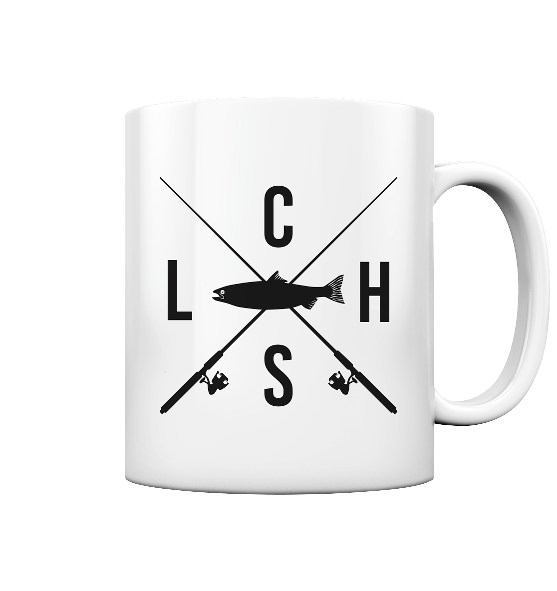 Lachs gekreuzte Ruten - Tasse glossy