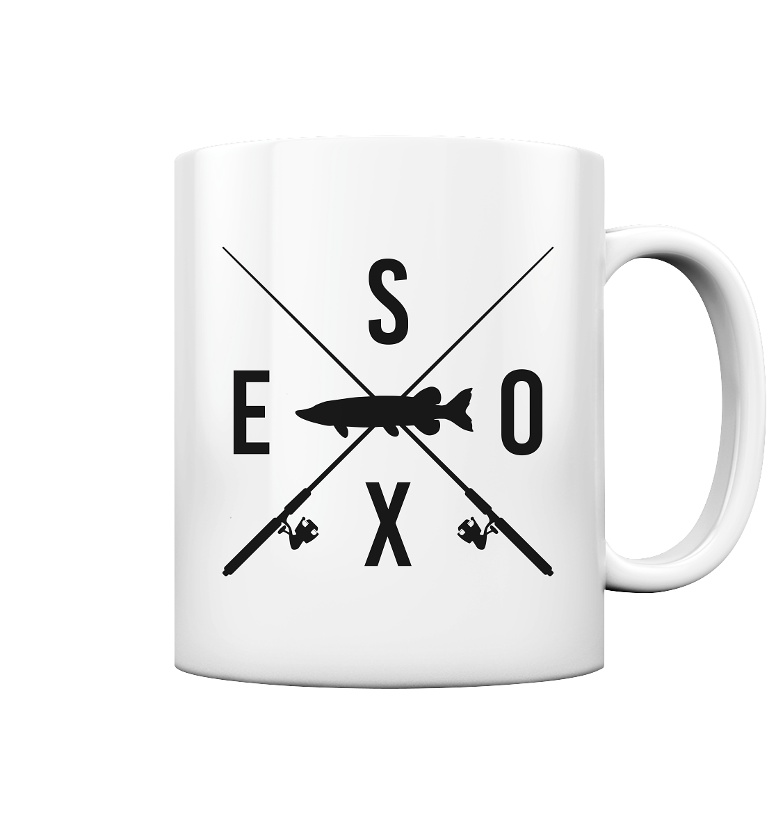 Esox gekreuzte Ruten - Tasse glänzend