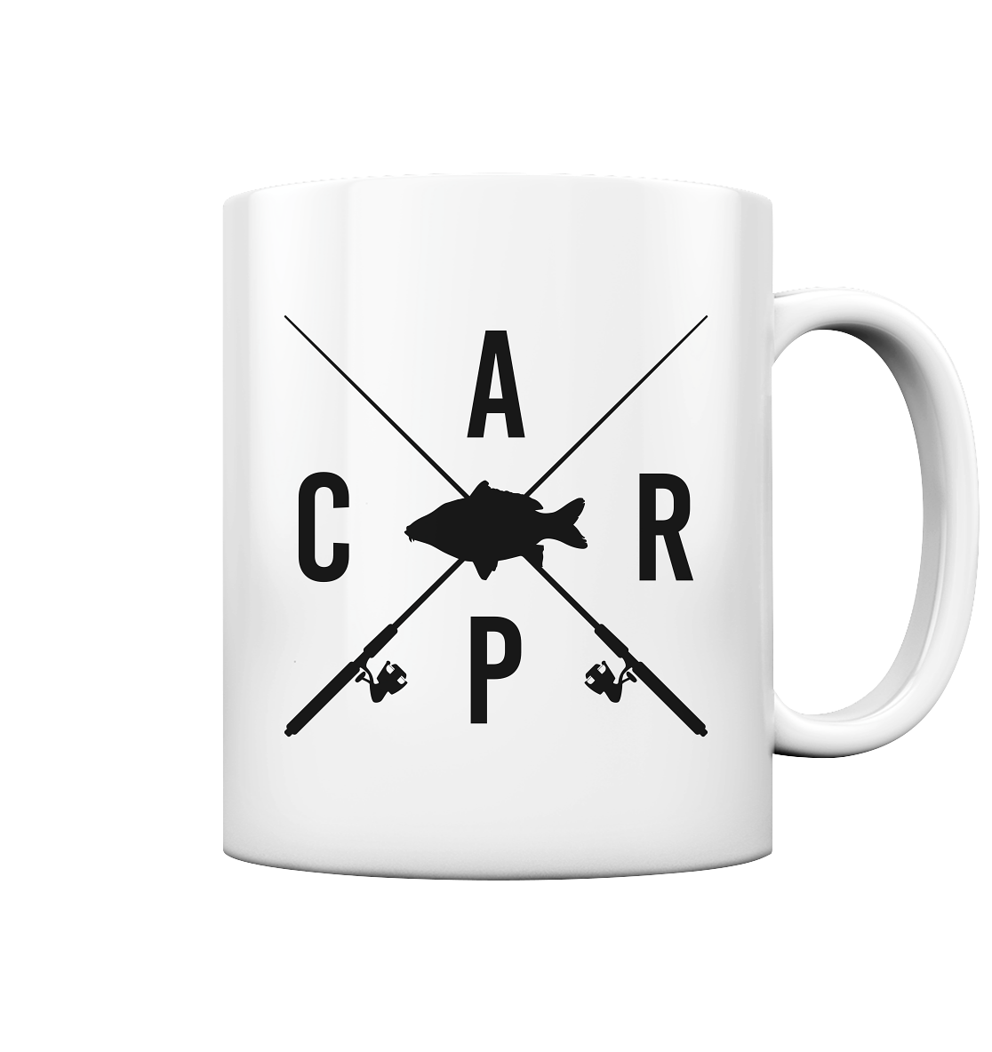 Carp gekreuzte Ruten Schwarz - Tasse glänzend