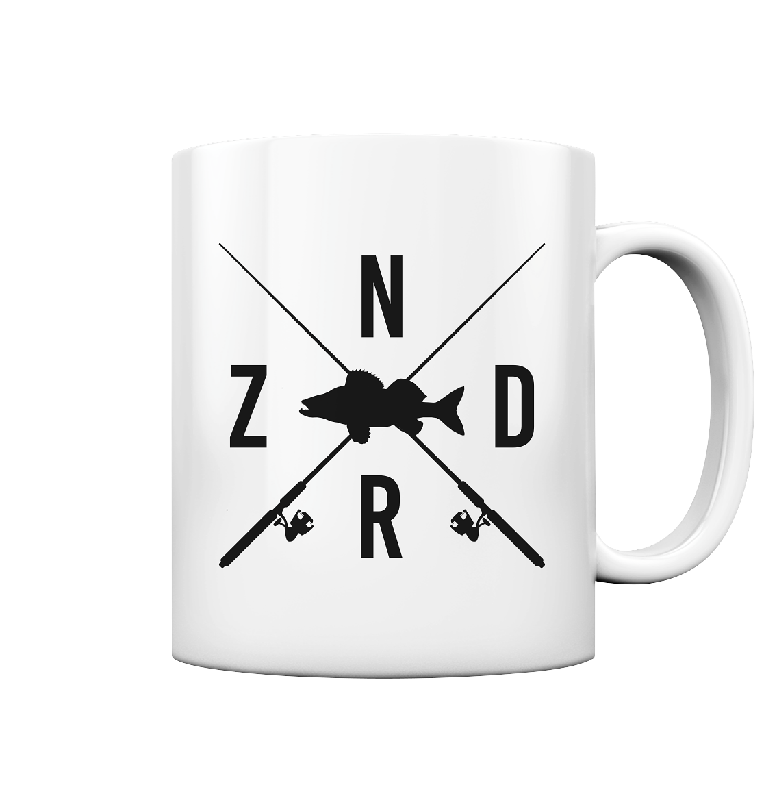 Zander gekreuzte Ruten - Tasse glänzend